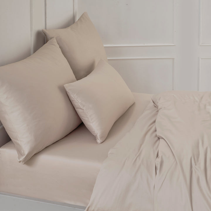 EDEL SATIN BETTWÄSCHE UNI BEIGE