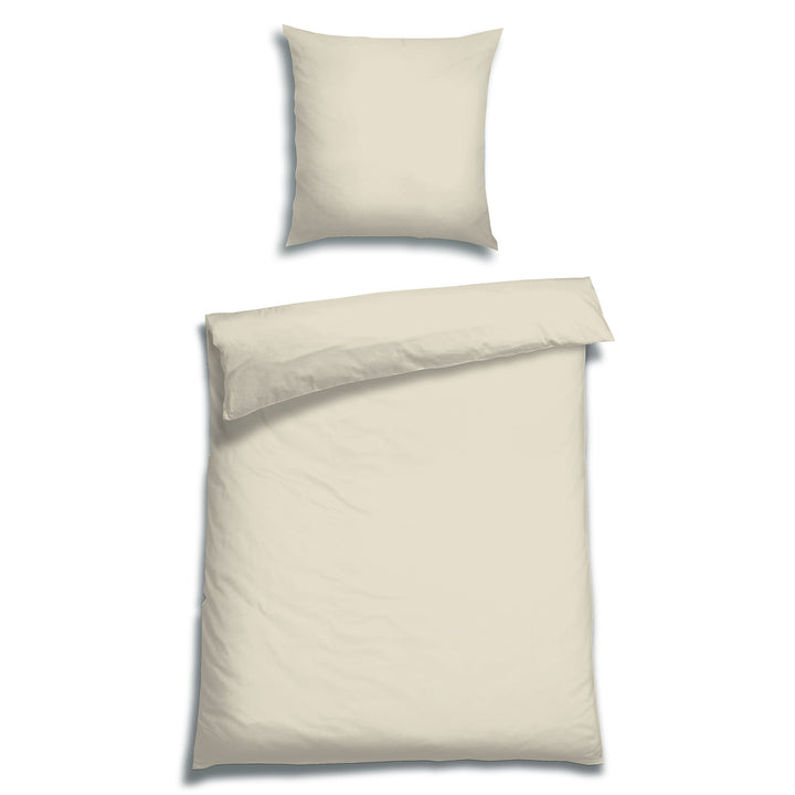 EDEL SATIN BETTWÄSCHE-SET UNI IVORY