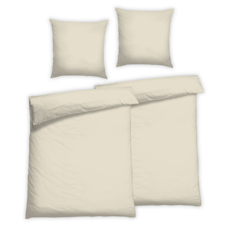 EDEL SATIN BETTWÄSCHE-SET UNI IVORY