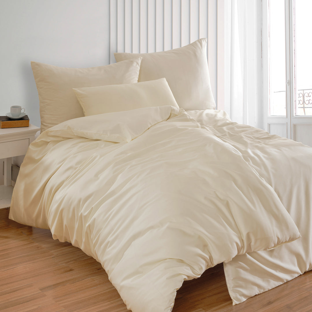 EDEL SATIN BETTWÄSCHE UNI IVORY