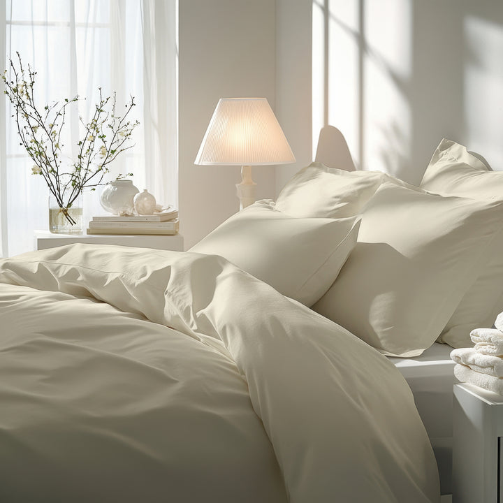 EDEL SATIN BETTWÄSCHE UNI IVORY