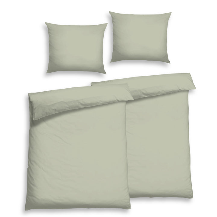 EDEL SATIN BETTWÄSCHE UNI PASTELL GRÜN
