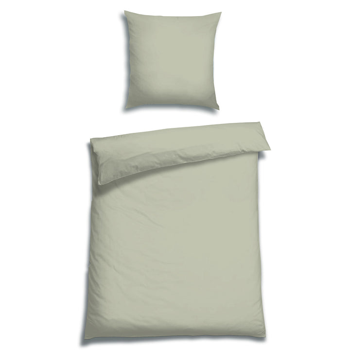 EDEL SATIN BETTWÄSCHE-SET UNI PASTELL GRÜN