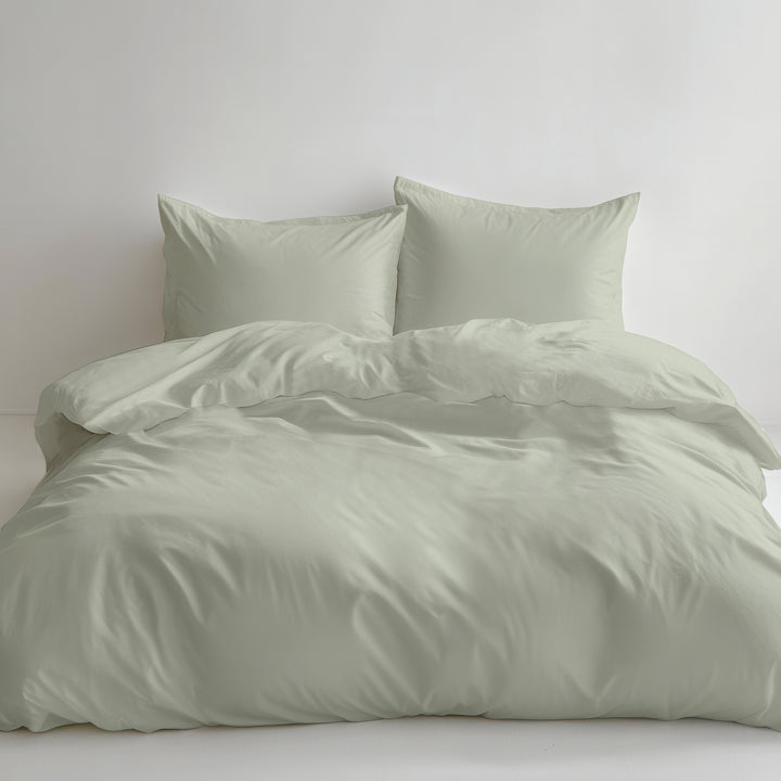 EDEL SATIN BETTWÄSCHE UNI PASTELL GRÜN