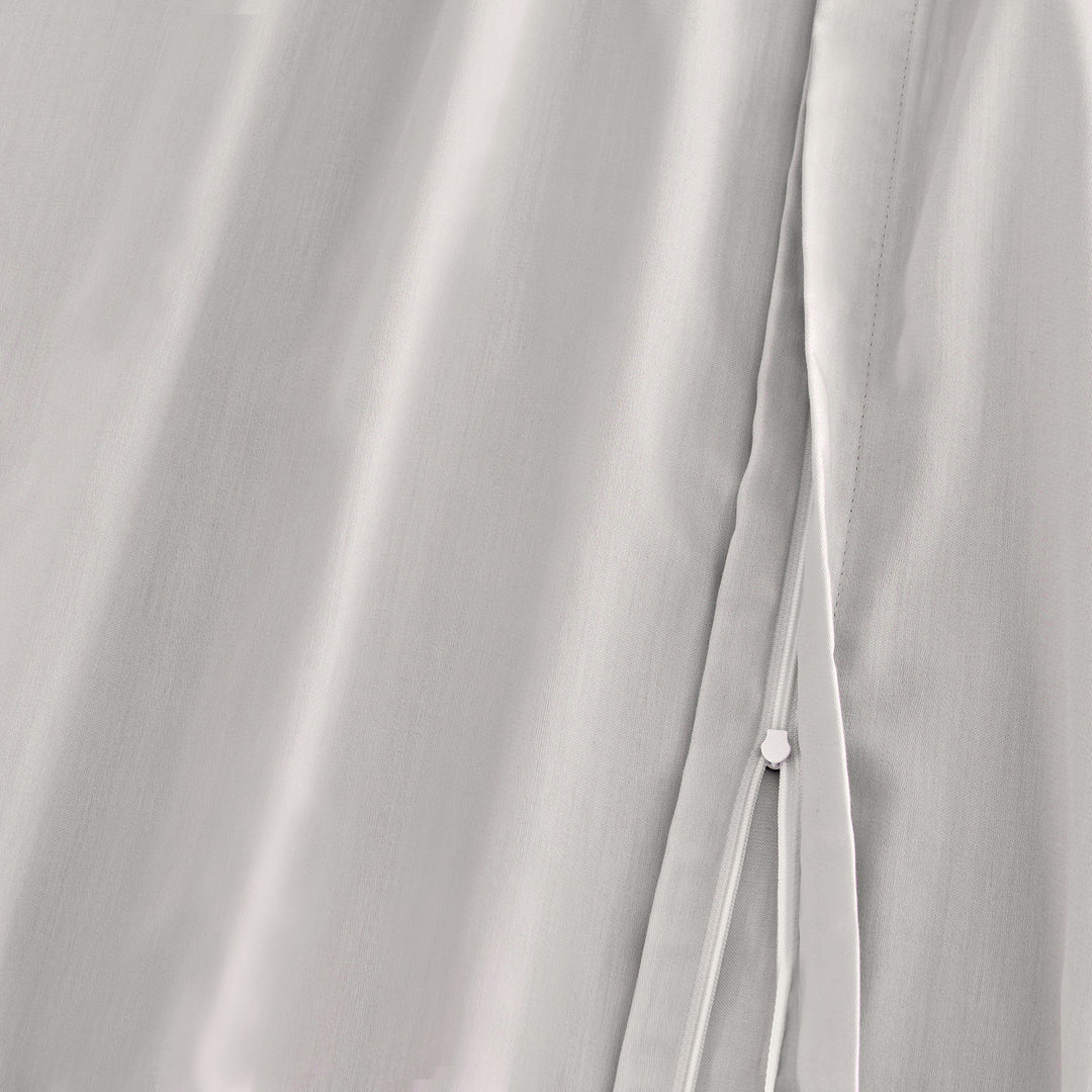 EDEL SATIN BETTWÄSCHE-SET UNI SILBER