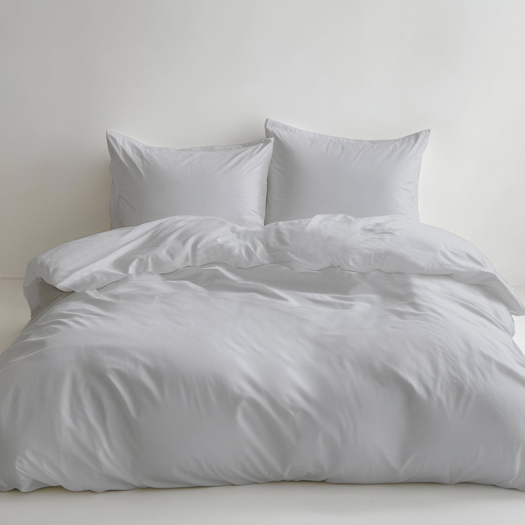 EDEL SATIN BETTWÄSCHE UNI SILBER