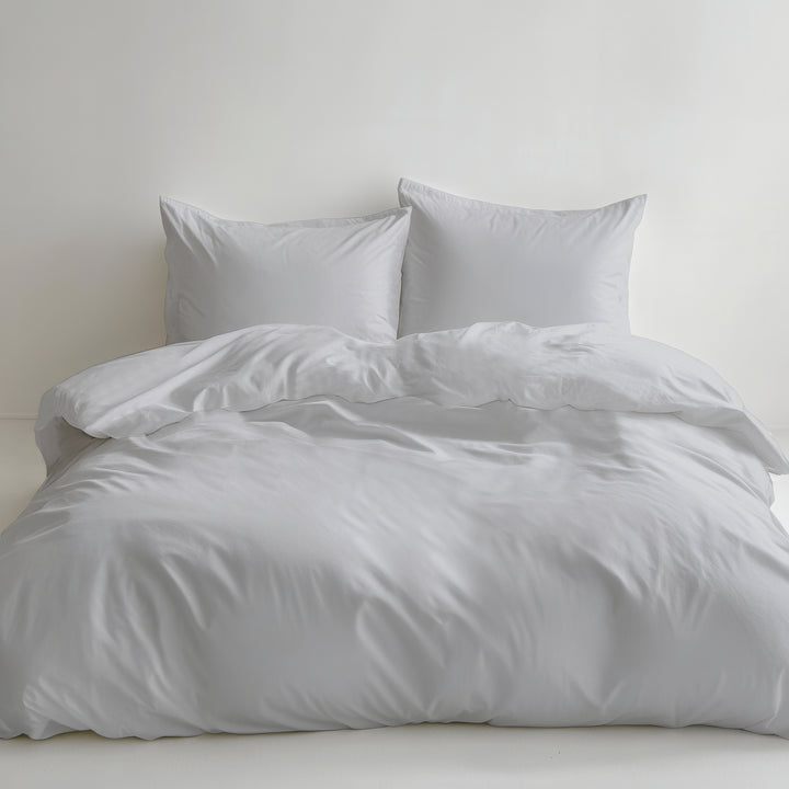 EDEL SATIN BETTWÄSCHE UNI SILBER