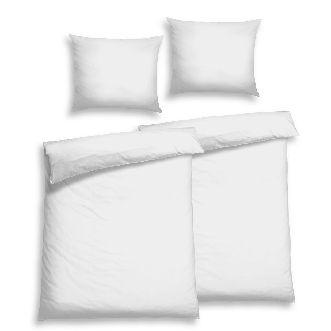 EDEL-SATIN-BETTWÄSCHE UNI WEISS