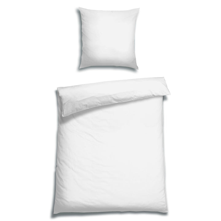 EDEL SATIN BETTWÄSCHE-SET UNI WEISS