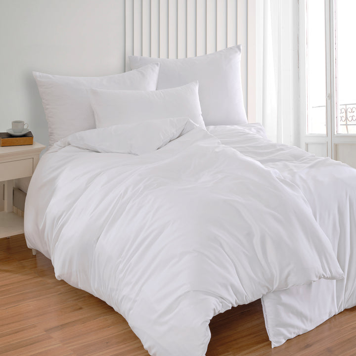 EDEL-SATIN-BETTWÄSCHE UNI WEISS