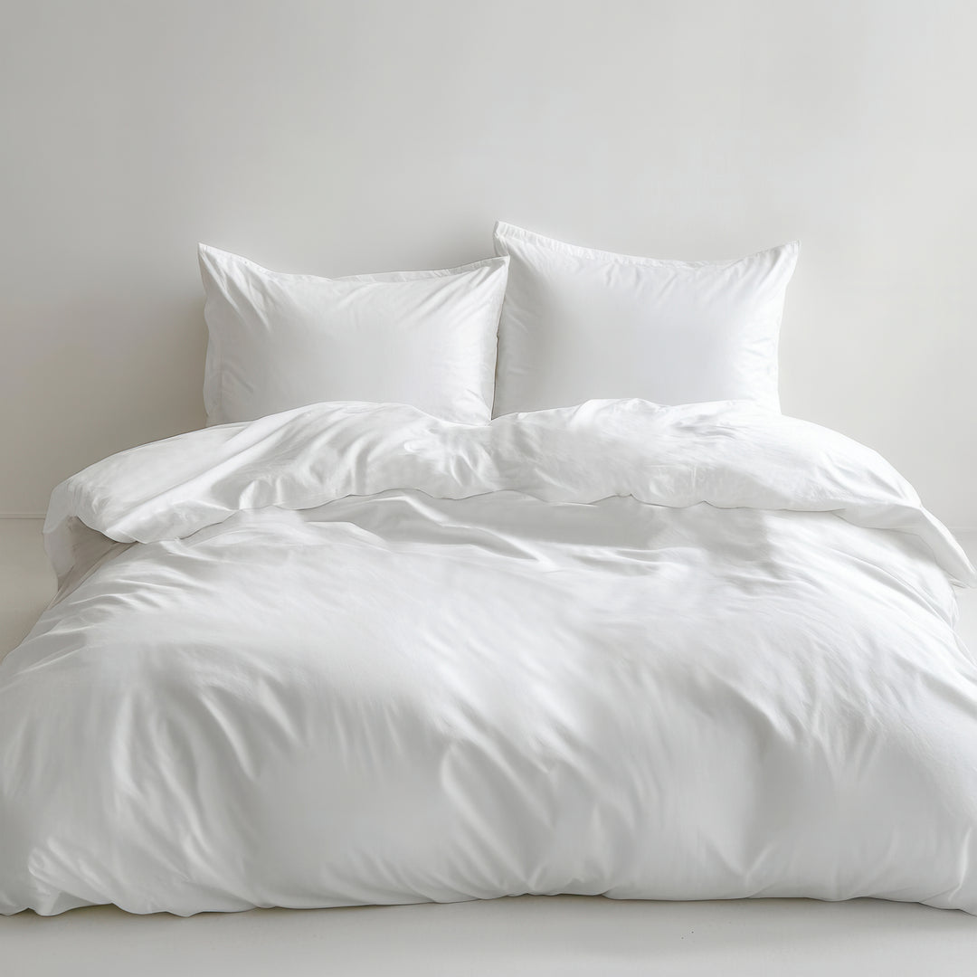 EDEL-SATIN-BETTWÄSCHE UNI WEISS