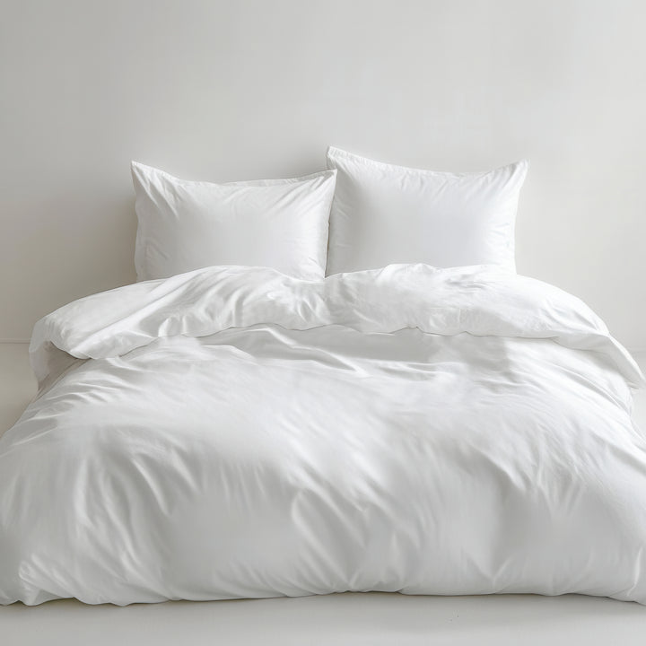 EDEL-SATIN-BETTWÄSCHE UNI WEISS