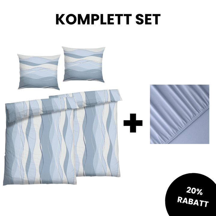SOFT TOUCH SEERSUCKER VEIFA BLAU KOMPLETT SET
