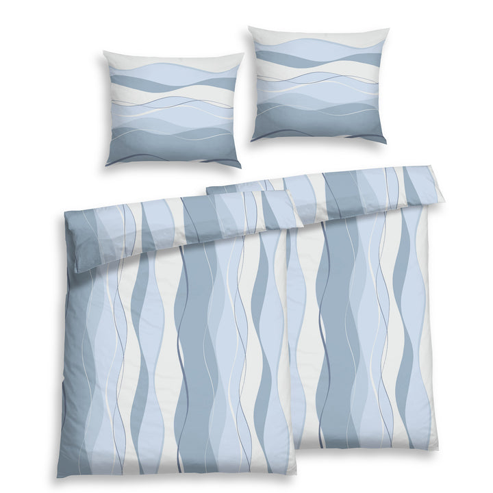 FLAUSCH FLANELL BETTWÄSCHE VEIFA BLAU