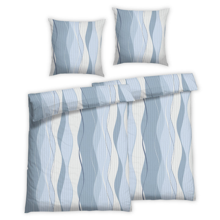 SOFT TOUCH SEERSUCKER BETTWÄSCHE-SET VEIFA BLAU
