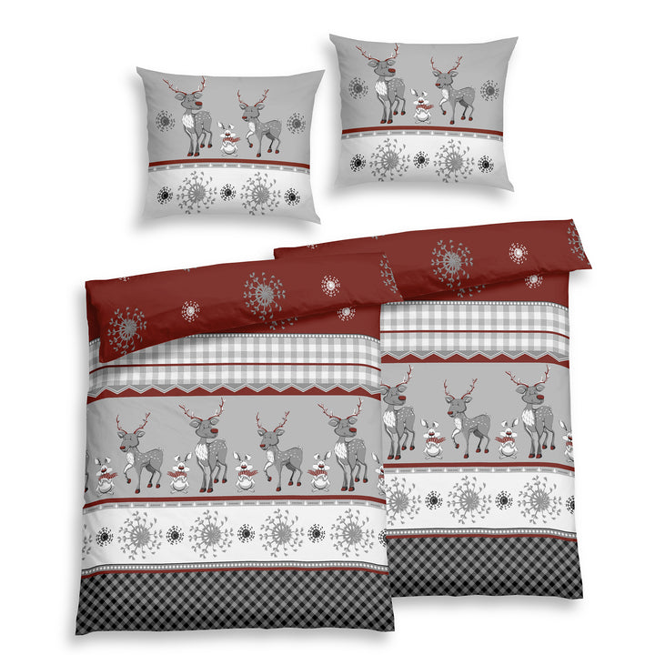 FLAUSCH FLANELL BETTWÄSCHE VERAN WEINROT