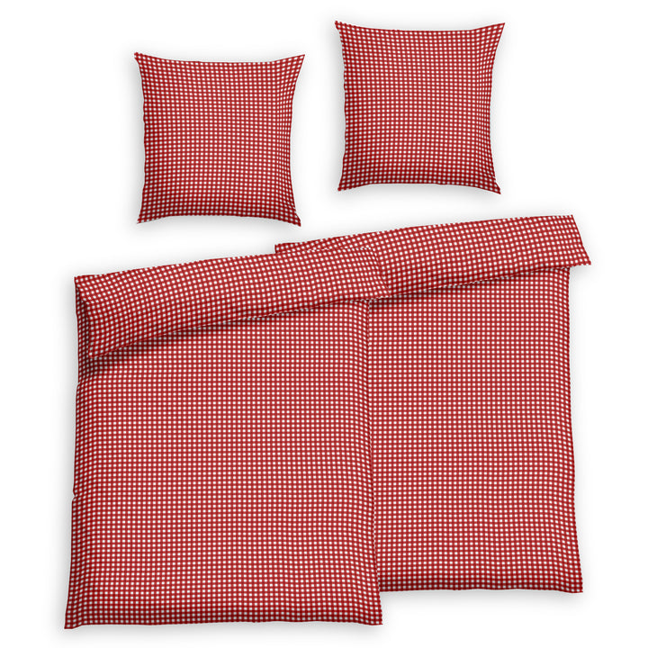 SEERSUCKER-BETTWÄSCHE-SET VICHY ROT