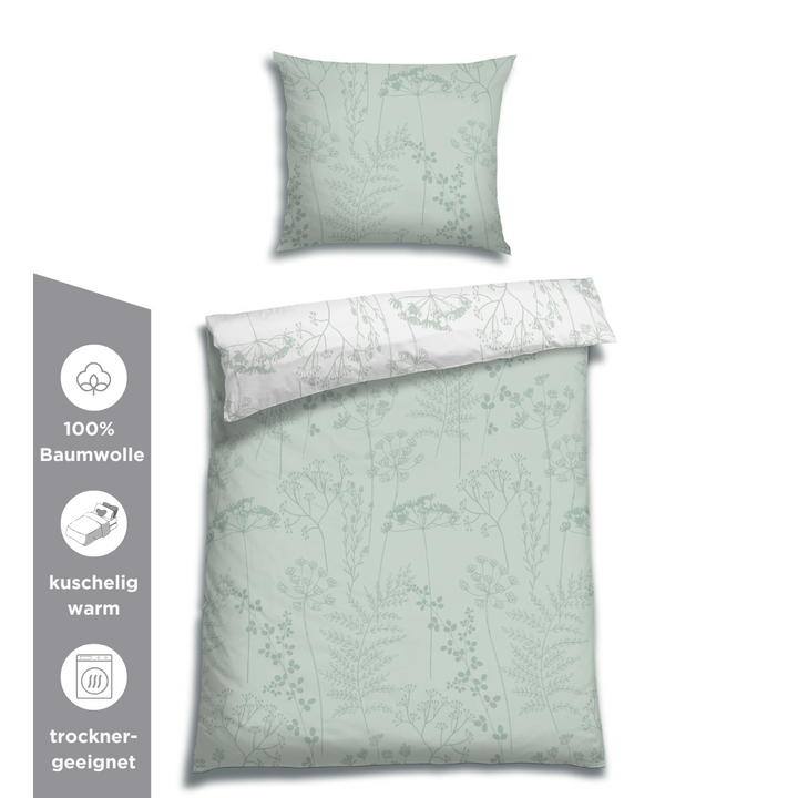 FLAUSCH FLANELL BETTWÄSCHE ISABEL SALBEI