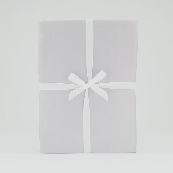 EDEL-SATIN-BETTWÄSCHE UNI SILBER