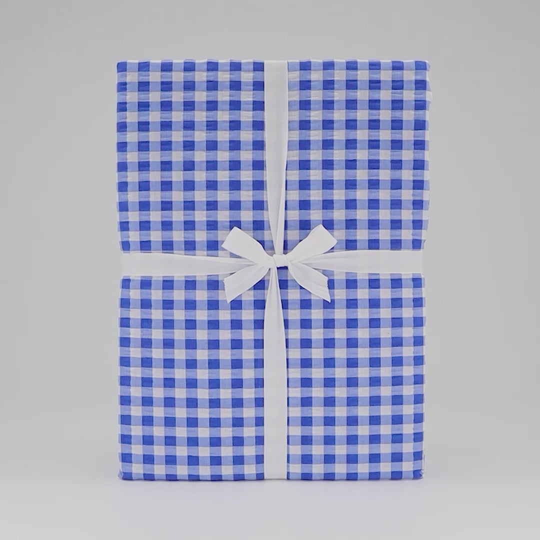 SOFT SEERSUCKER-BETTWÄSCHE  VICHY KARO SKY