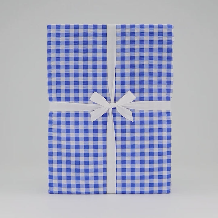 SOFT SEERSUCKER-BETTWÄSCHE  VICHY KARO SKY