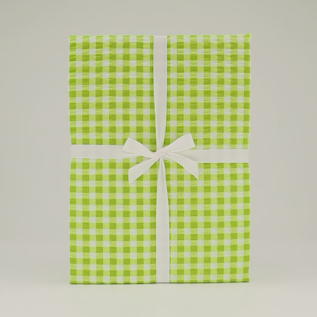 SEERSUCKER-BETTWÄSCHE  VICHY KARO APFEL