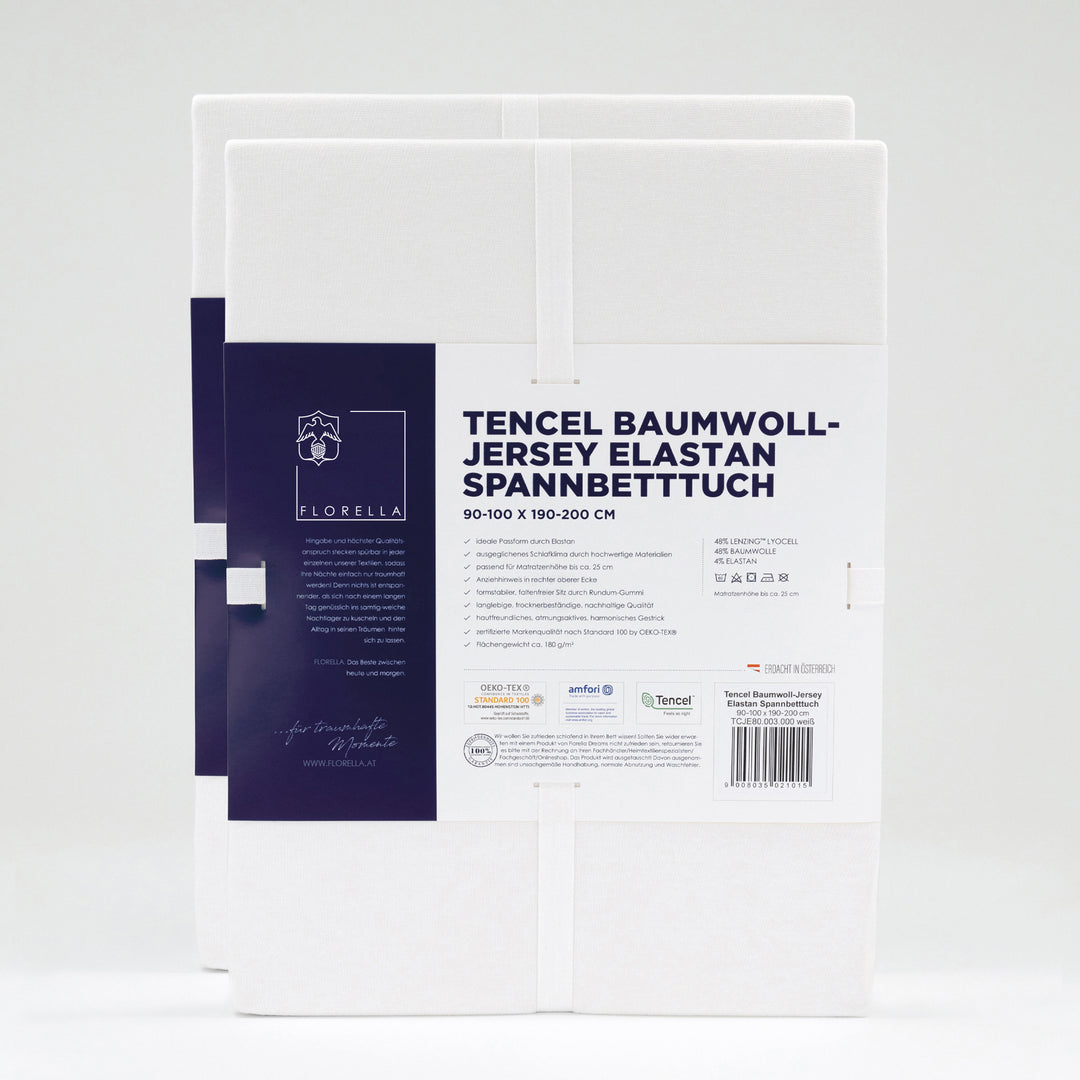 TENCEL BAUMWOLL-JERSEY ELASTAN SPANNBETTTUCH