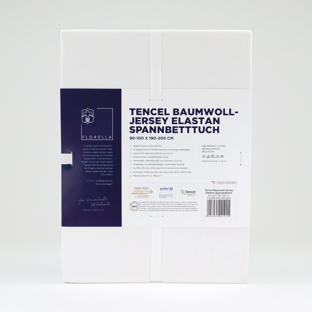 TENCEL BAUMWOLL-JERSEY ELASTAN SPANNBETTTUCH