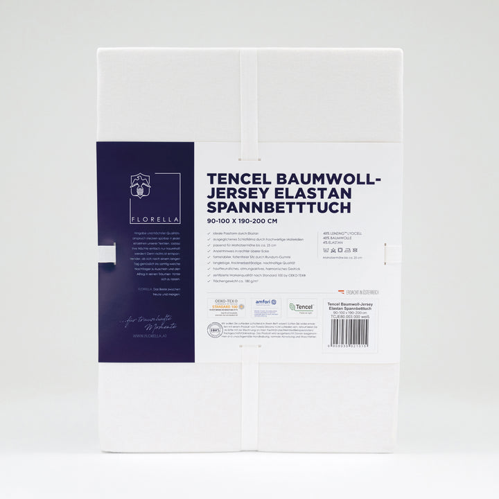TENCEL BAUMWOLL-JERSEY ELASTAN SPANNBETTTUCH